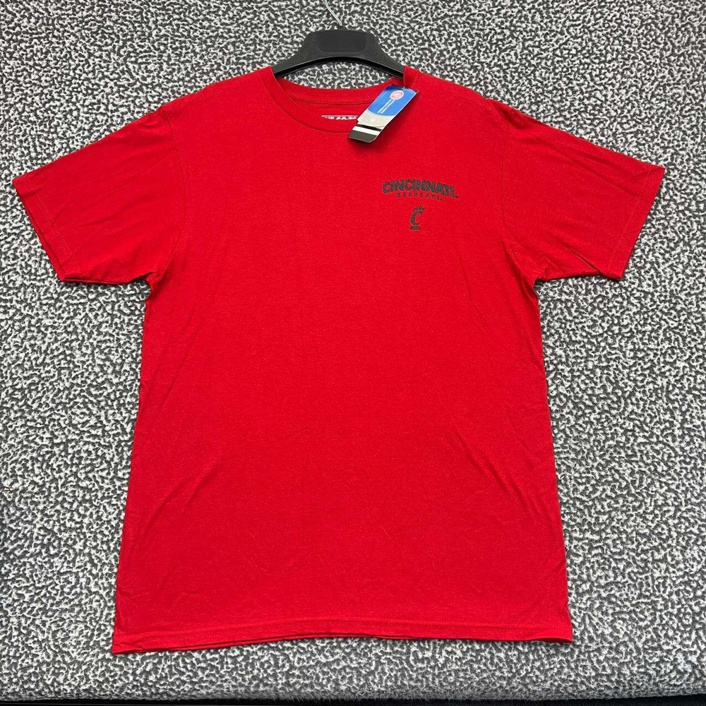 Cincinnati Bearcats Shirt Men Large‎ Red Adidas Short Sleeve Cotton New L